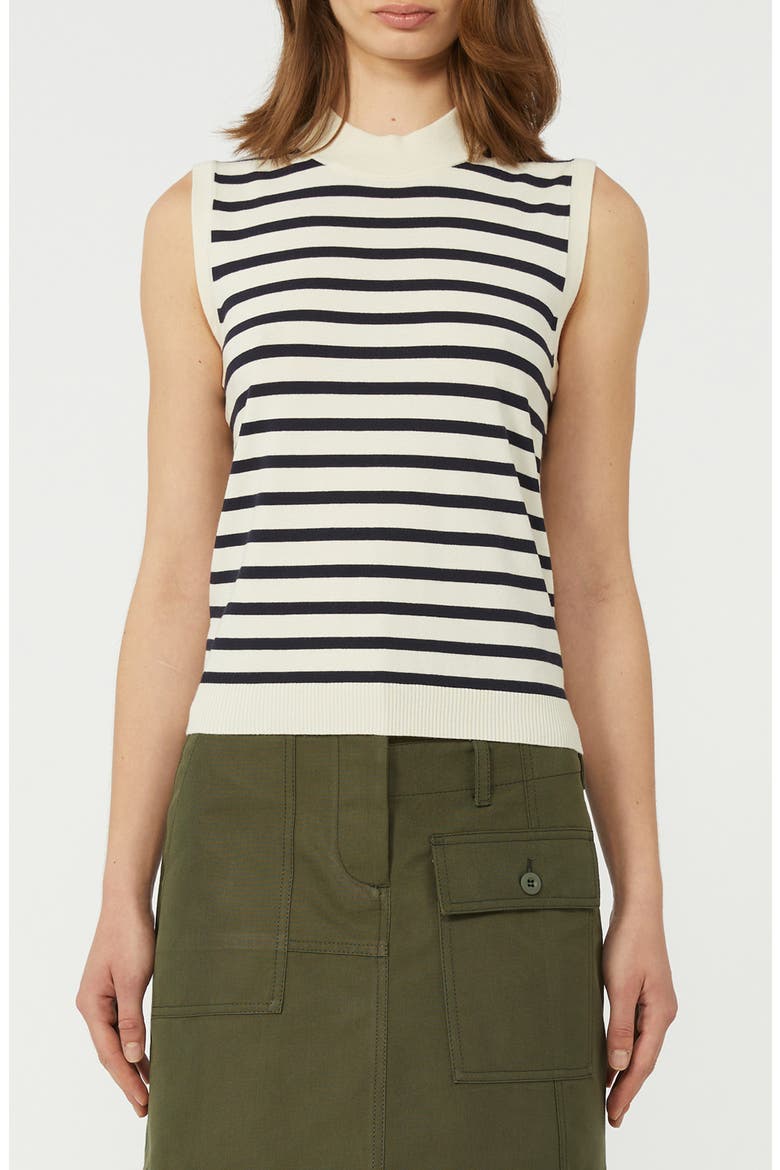 Stallo Stripe Sleeveless Sweater, Main, color, NAVY