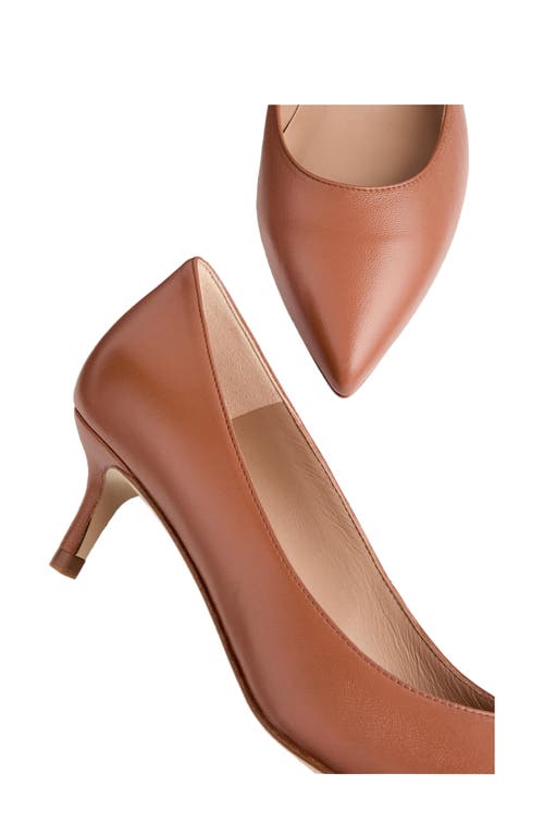 Lk Bennett Audrey Pointed Toe Kitten Heel Pump In Brown