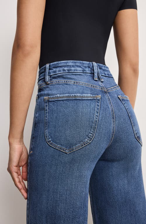 Good American Soft Tech Good Waist High Waist Crop Palazzo Jeans In Indigo737
