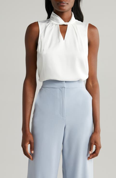 Twist Neck Sleeveless Blouse