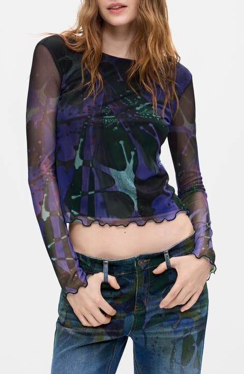 Long Sleeve Mesh T-Shirt