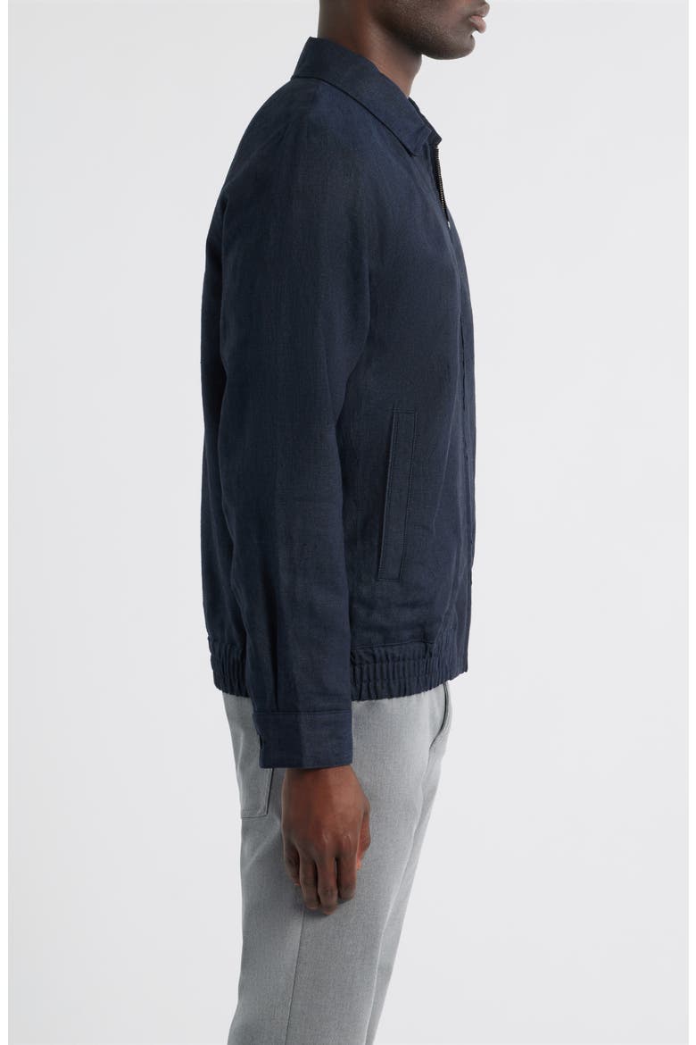 Linen Harrington Jacket, Alternate, color, NAVY SAPPHIRE - BLACK