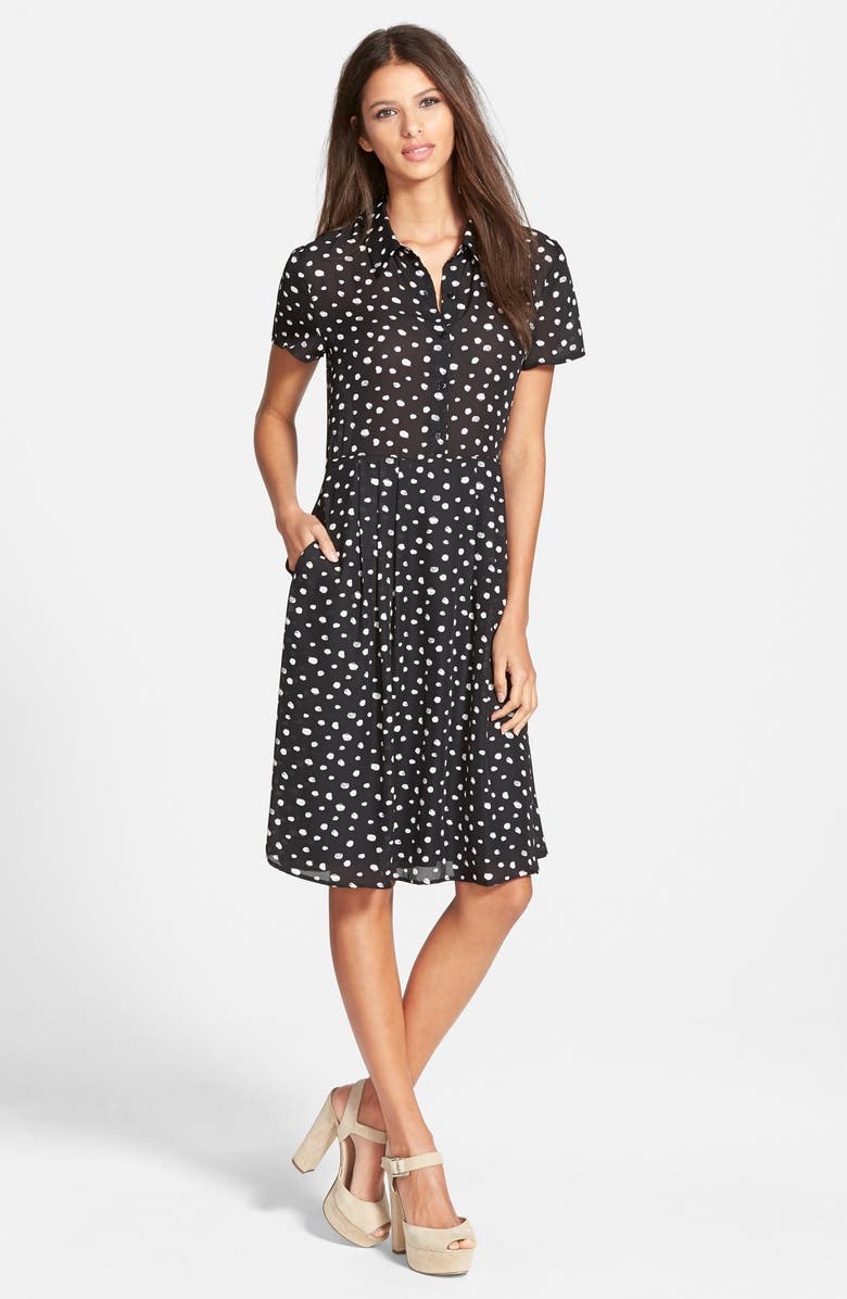 WAYF Pleated Shirtdress, Main, color, 