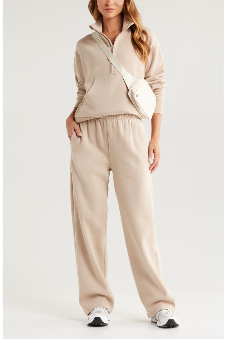 Cloud Fleece Half Zip Sweatshirt, Alternate, color, TAN OXFORD