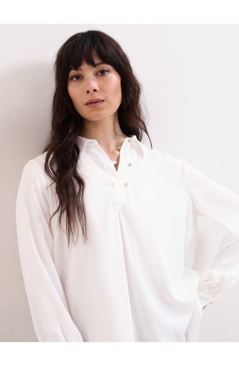 Phase Eight Button Detailed Ashton Ivory Shirt, Main, color, Ivory