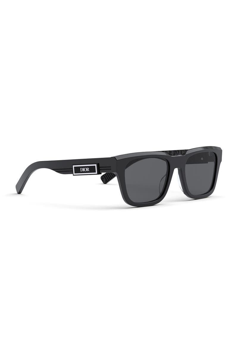 DIOR 'DiorB23 S1I 53mm Rectangular Sunglasses, Alternate, color, Shiny Black / Smoke