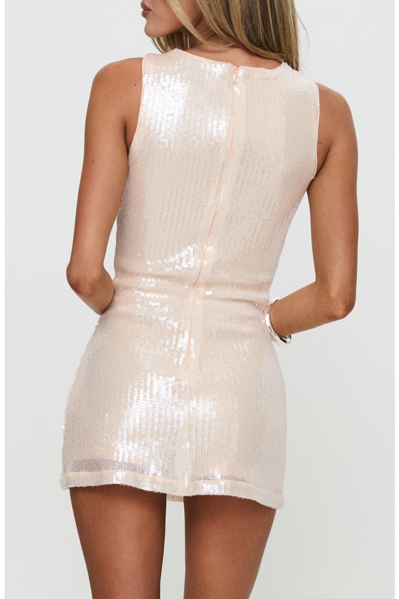 Yumiko Skirted Sequin Romper, Alternate, color, CHAMPAGNE SPARKLE