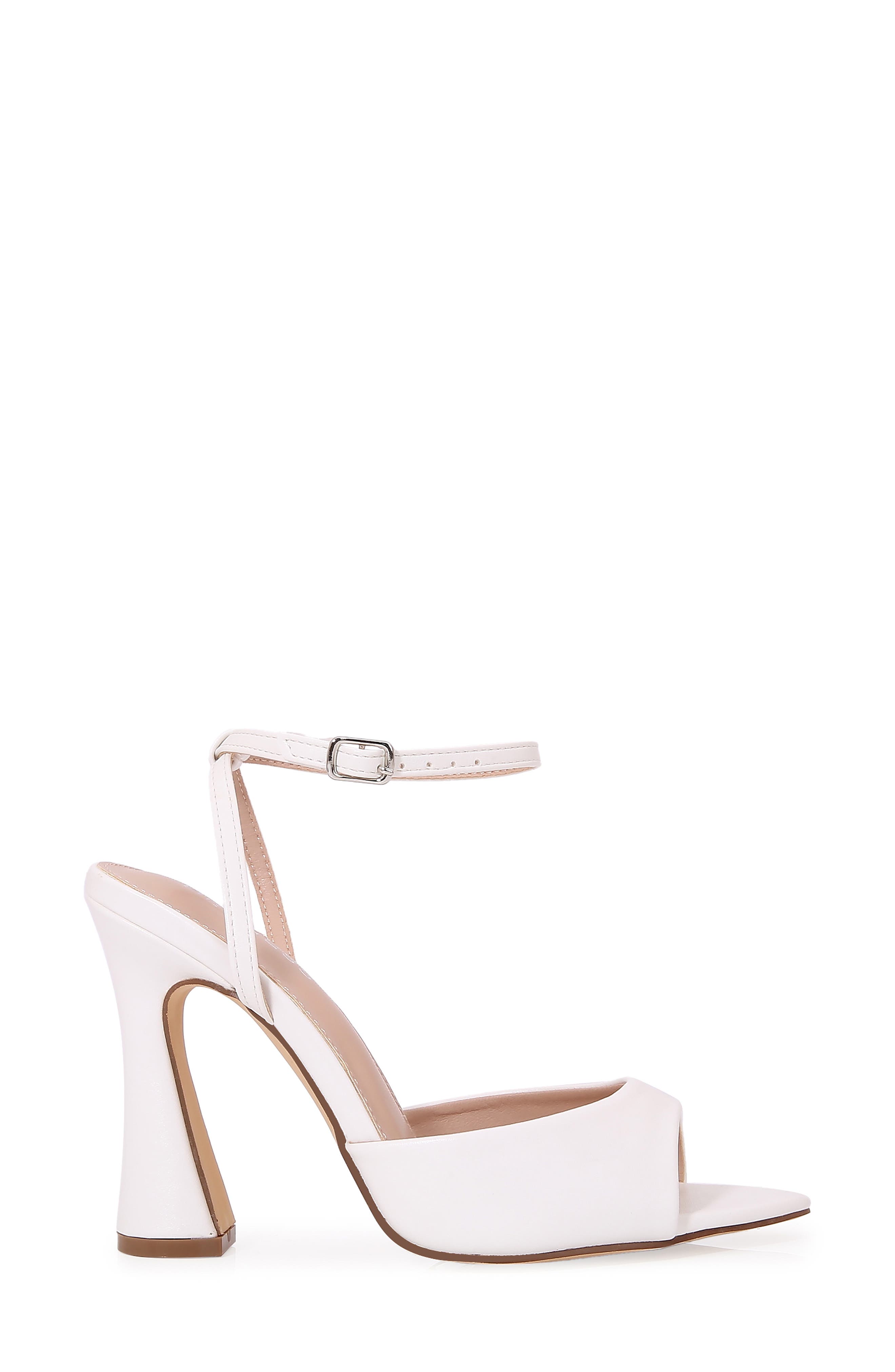 Huburta Ankle Strap Sculpted Stiletto Sandal, Alternate, color, WHITE