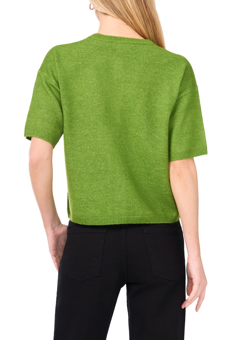 Short Sleeve Cardigan, Alternate, color, SALTED LIME