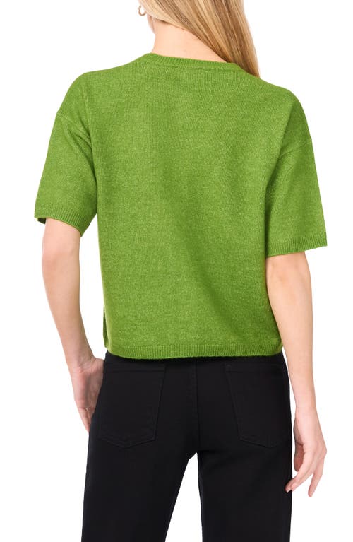 Vince Camuto Short Sleeve Cardigan In Green