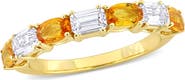 Julianna B. Sapphire & White Sapphire Semi-Eternity Ring 14k