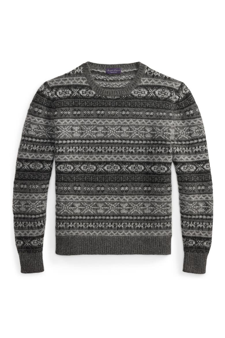 Fair Isle Cashmere Blend Sweater, Alternate, color, GREY MULTI