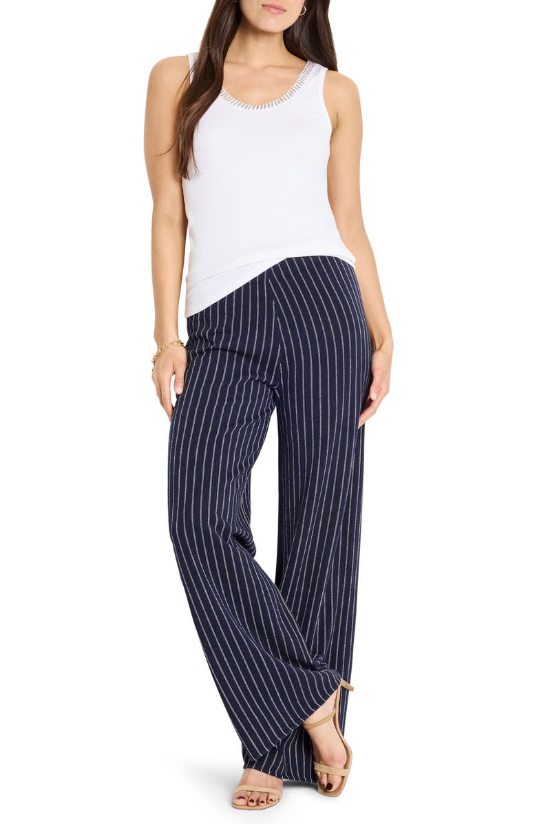 NIC+ZOE Shimmer Trimmed Tank, Alternate, color, Paper White