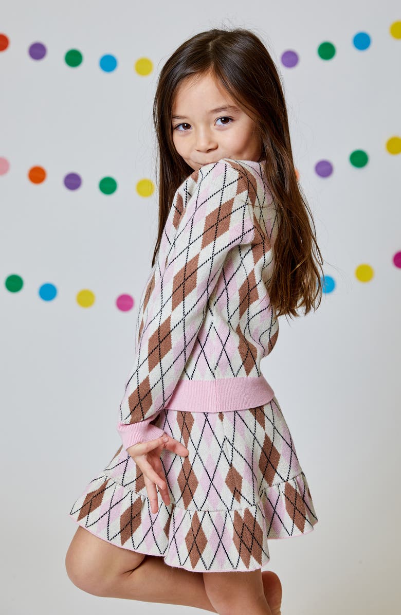 Design History Argyle Sweater & Skirt, Alternate, color, Misty Mauve