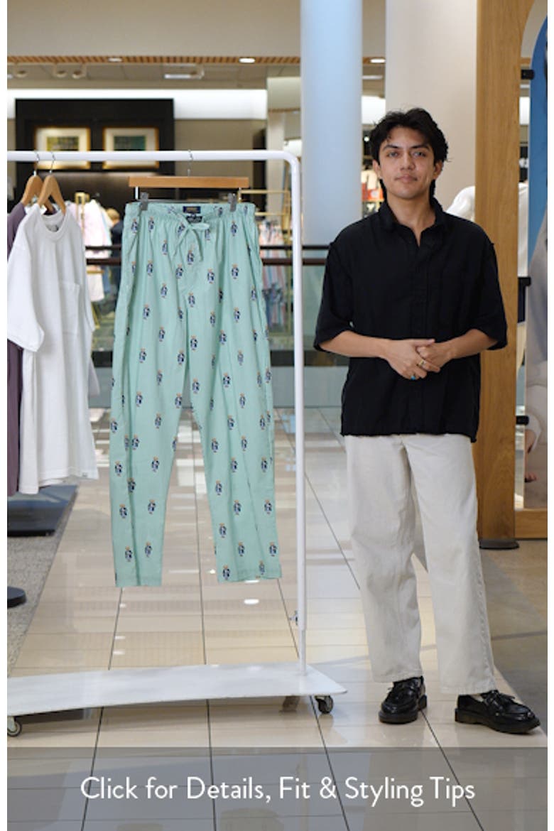 Stripe Bear Print Pajama Pants video