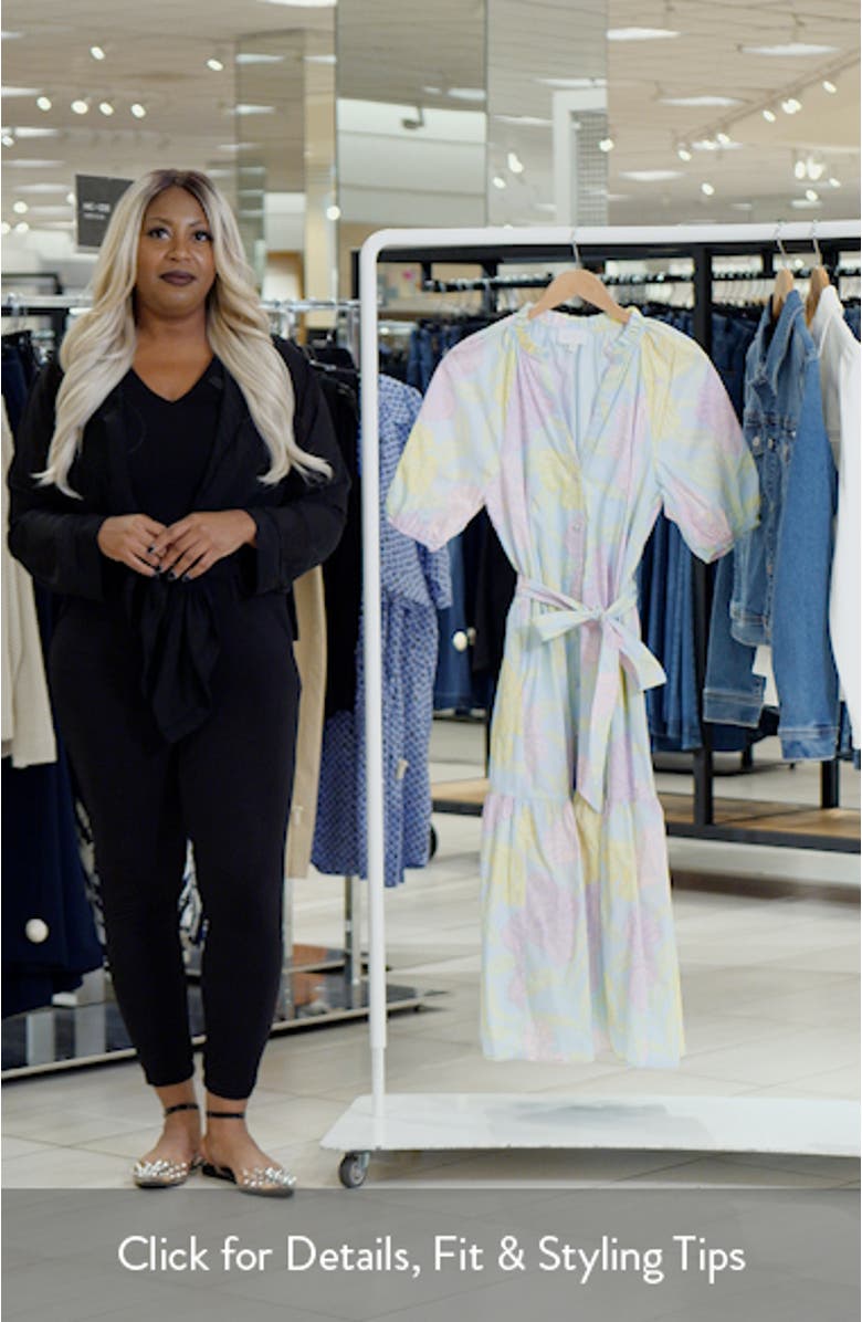 Brisa Floral Wynette Tiered Midi Dress, sales video thumbnail