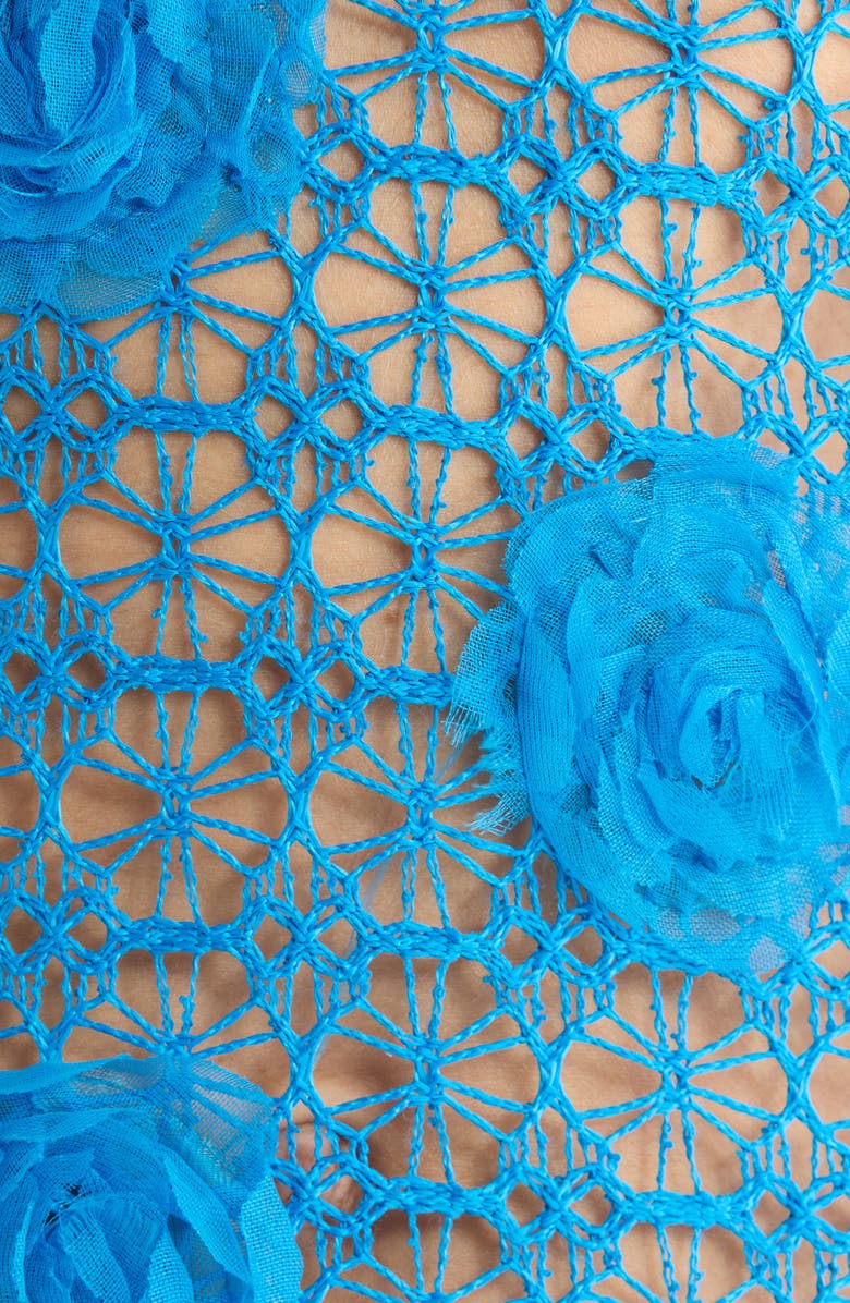 Milly 3D Knit Mesh Cover-Up Dress, Alternate, color, Blue