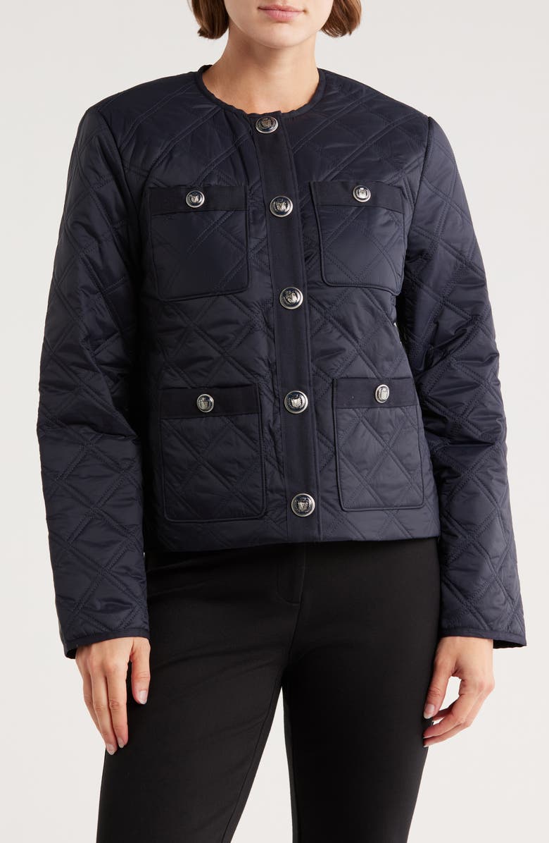 Veronica Beard Shalia Quilted Jacket, Main, color, Navy
