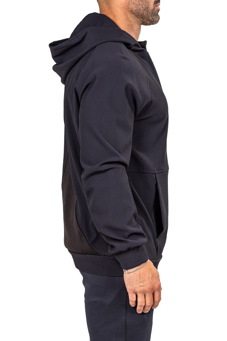Marthyr Ribbed Hoodie, Alternate, color, BLACK