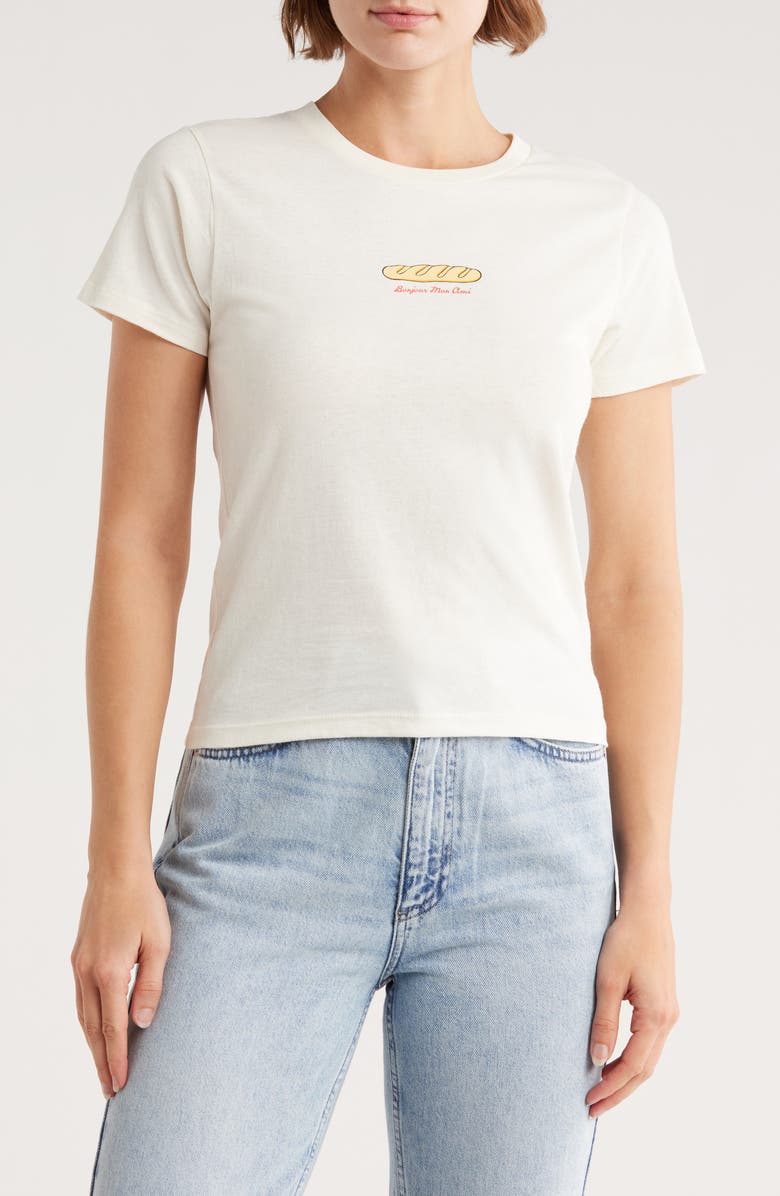 Hi Res Bonjour Baguette Graphic T-Shirt, Main, color, Marshmallow