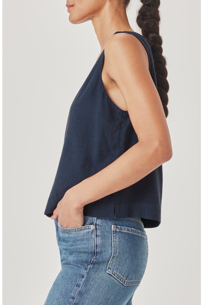 Adele Linen Blend Vest, Alternate, color, NAVY BLUE