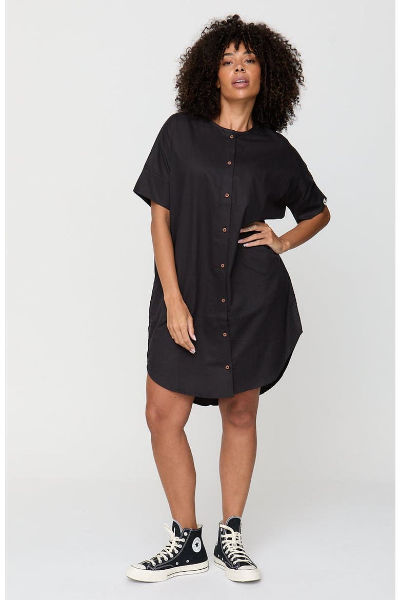 Organic Cotton Nina Midi Dress, Main, color, Black