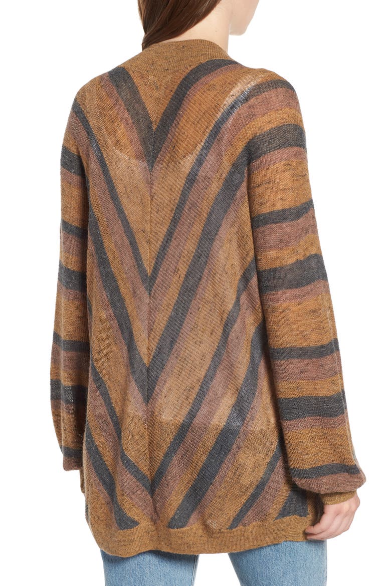 Dolman Sleeve Cardigan, Alternate, color, BROWN- GREY COMBO