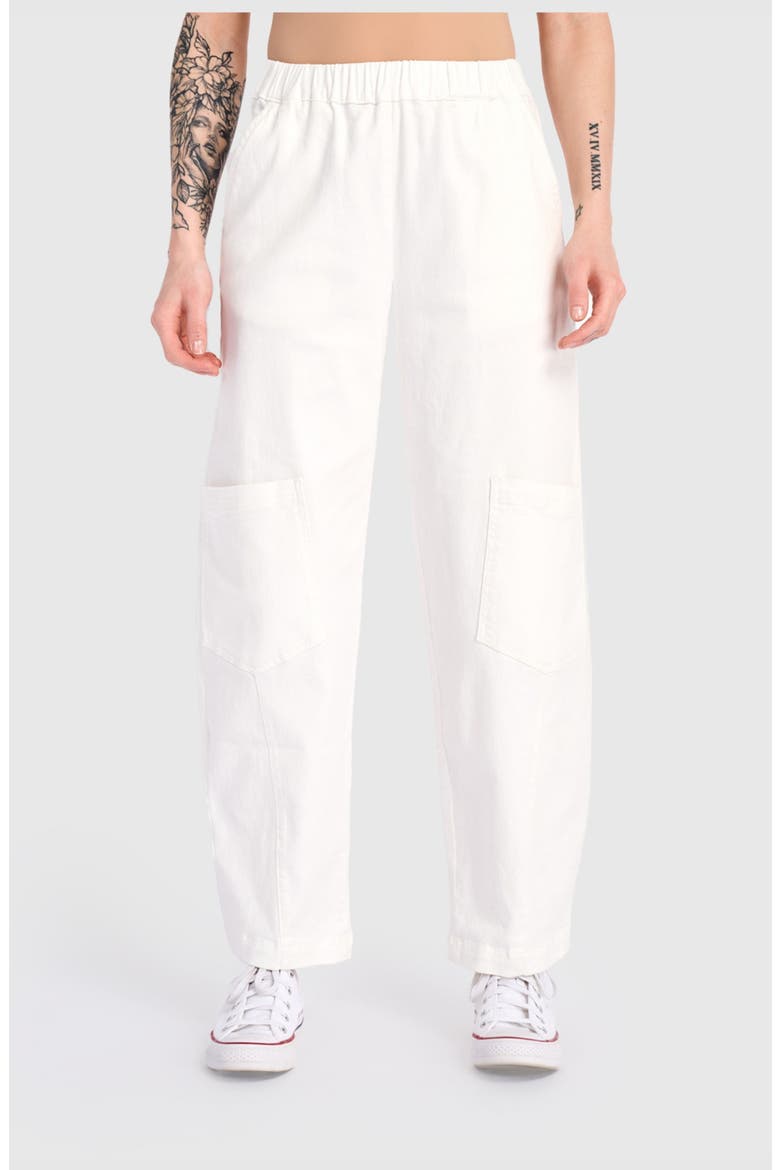 Twill Papaya Relaxed Pants, Main, color, White