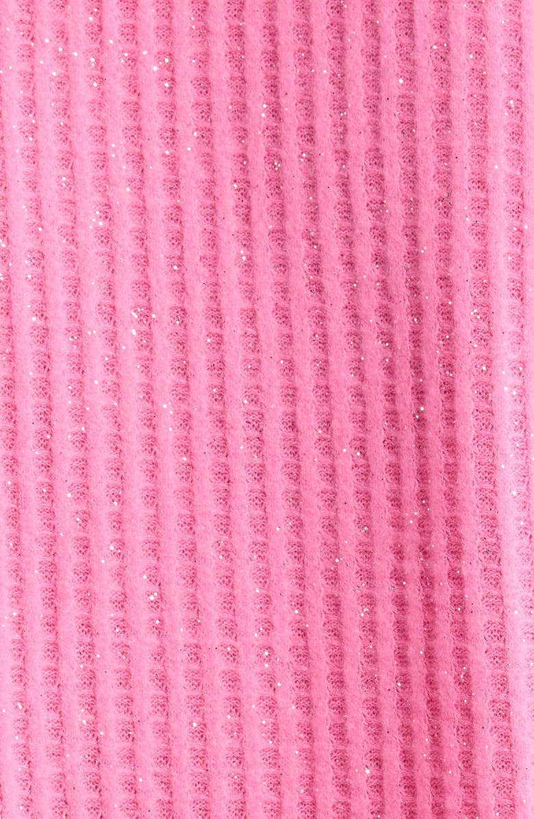PJ Salvage Fireside Sparkle Waffle Knit Pajamas, Alternate, color, Think Pink