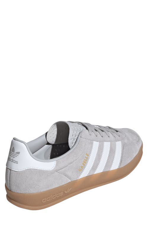 Adidas Originals Adidas Gazelle Sneaker In Grey/white/gold Metallic