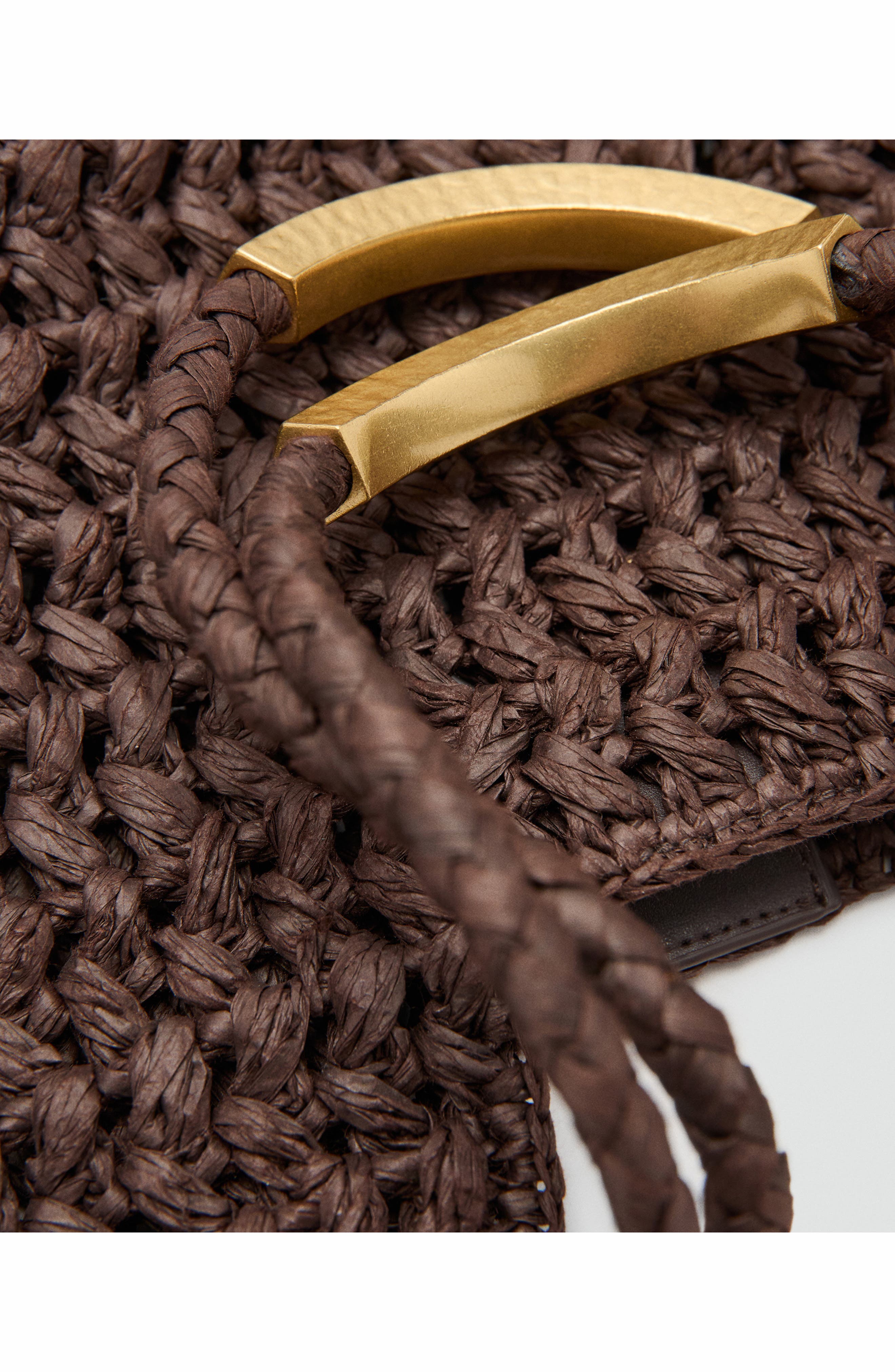 Natural Fiber Shoulder Bag, Alternate, color, CHOCOLATE