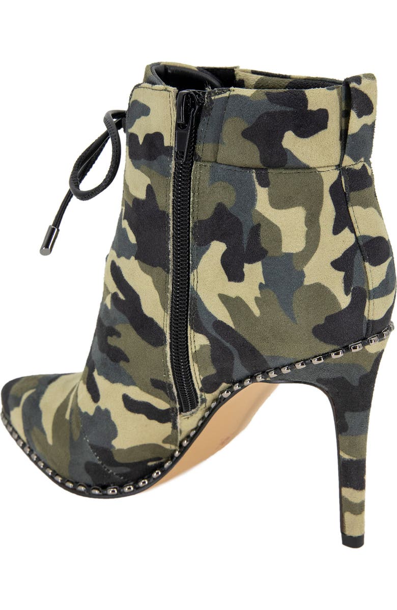 BCBGeneration Hinna Pointy Toe Lace-Up Bootie, Alternate, color, Camo Microsuede
