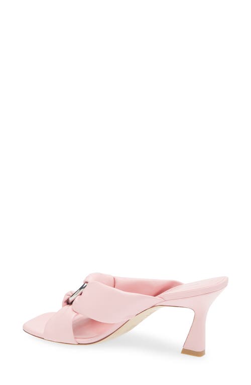 Stuart Weitzman Cece Leather Twisted Ring Slide Sandals In Pink Marshmallow
