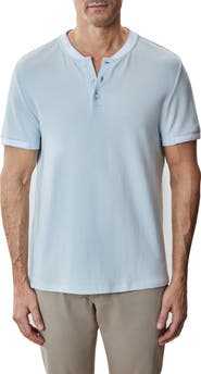 Robert Barakett Tessio Baseball Collar Short Sleeve Henley T-Shirt