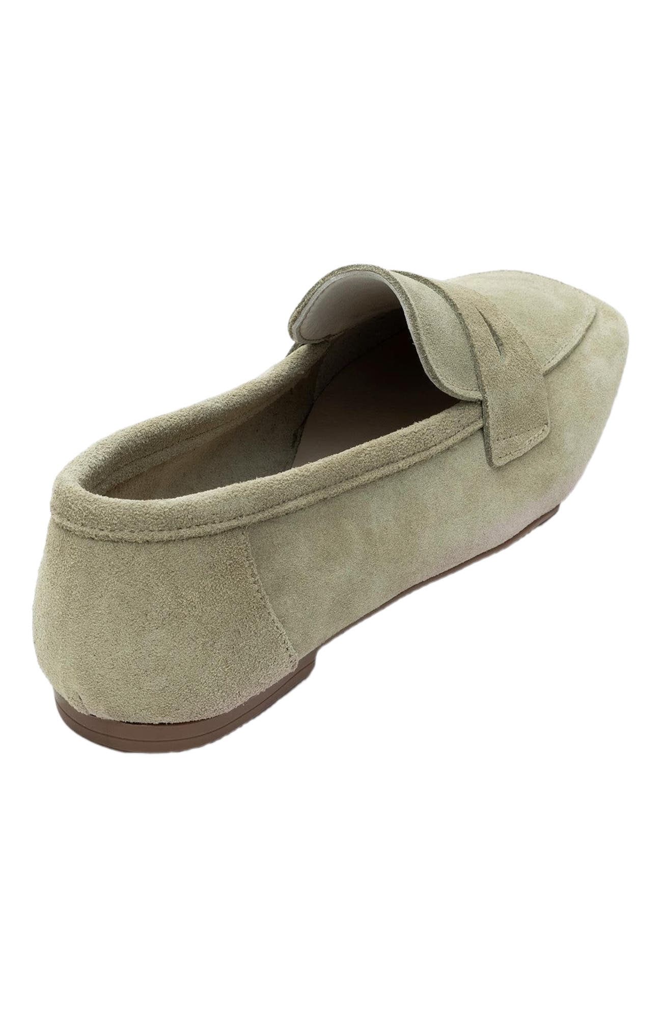 Morne Leather Loafers, Alternate, color, Green Suede Leather
