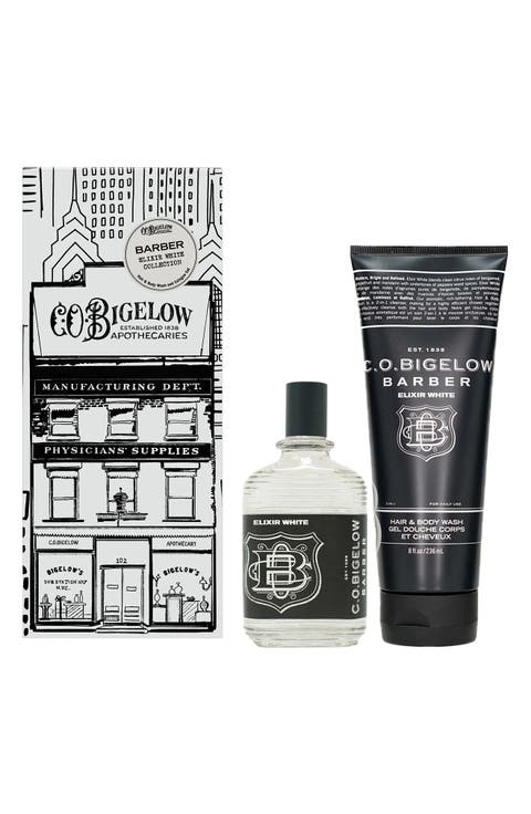 Elixir White Apothecary Box, Cologne + Hair & Body Wash