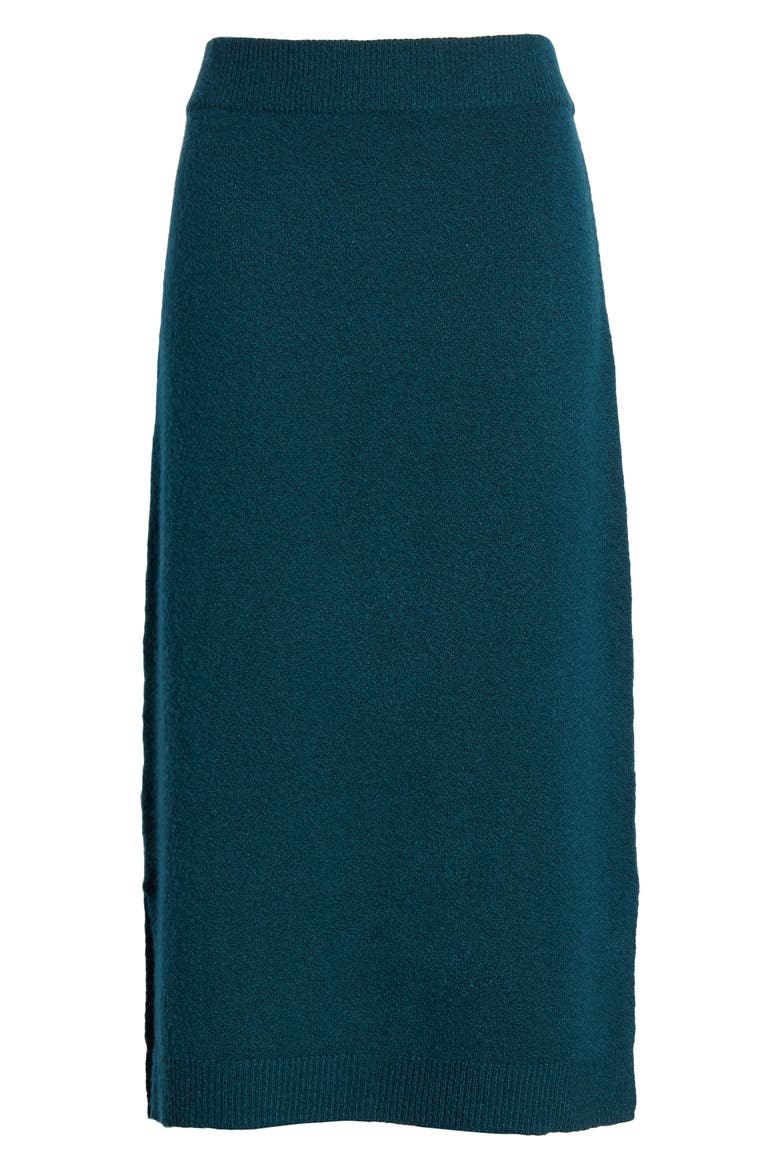Midi Sweater Skirt, Alternate, color, TEAL ABYSS