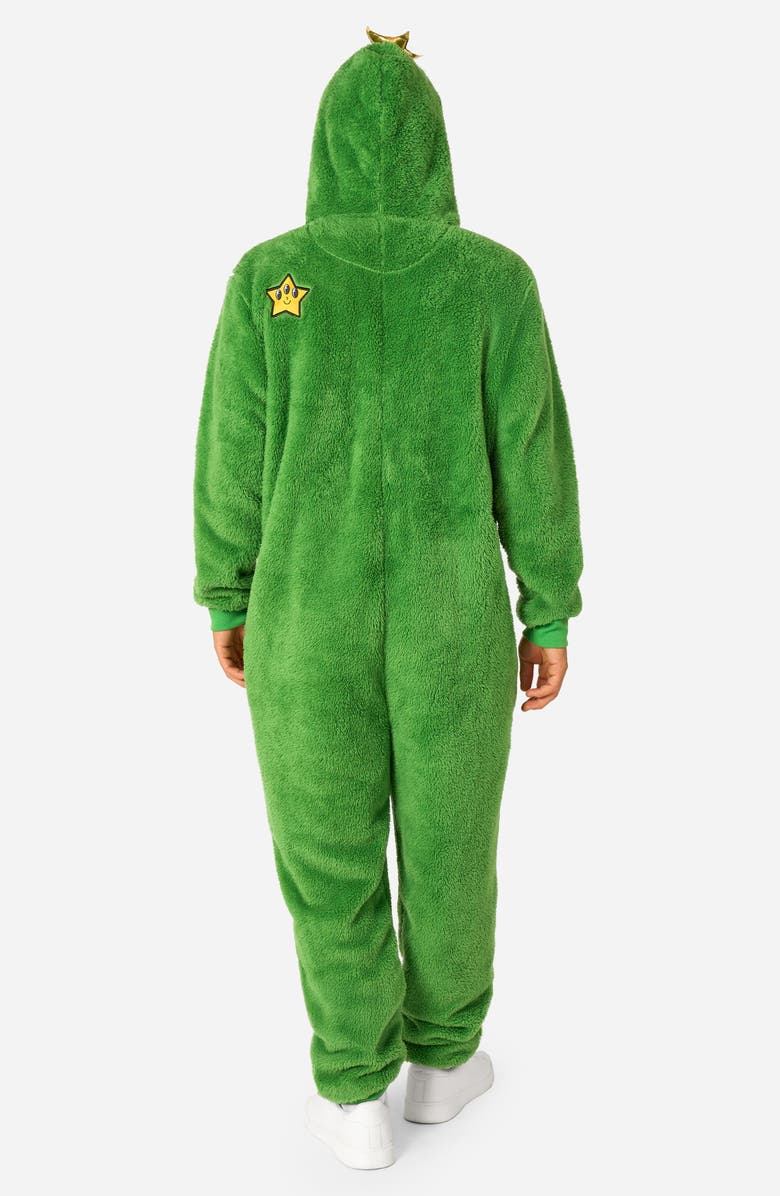 OppoSuits Merry Jinglejoy Hooded Fleece Jumpsuit, Alternate, color, Green