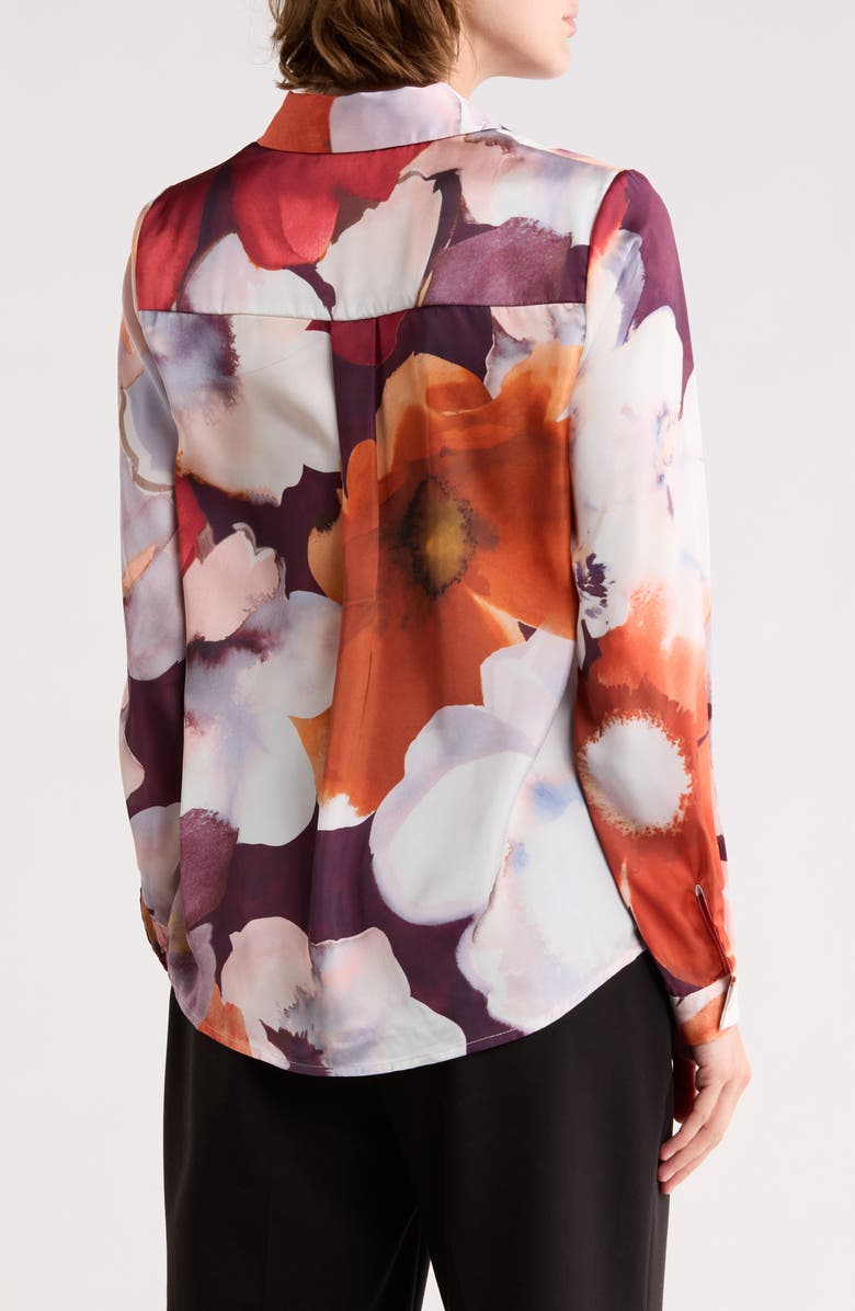 T Tahari Floral Button-Up Shirt, Alternate, color, Large Scale Floral