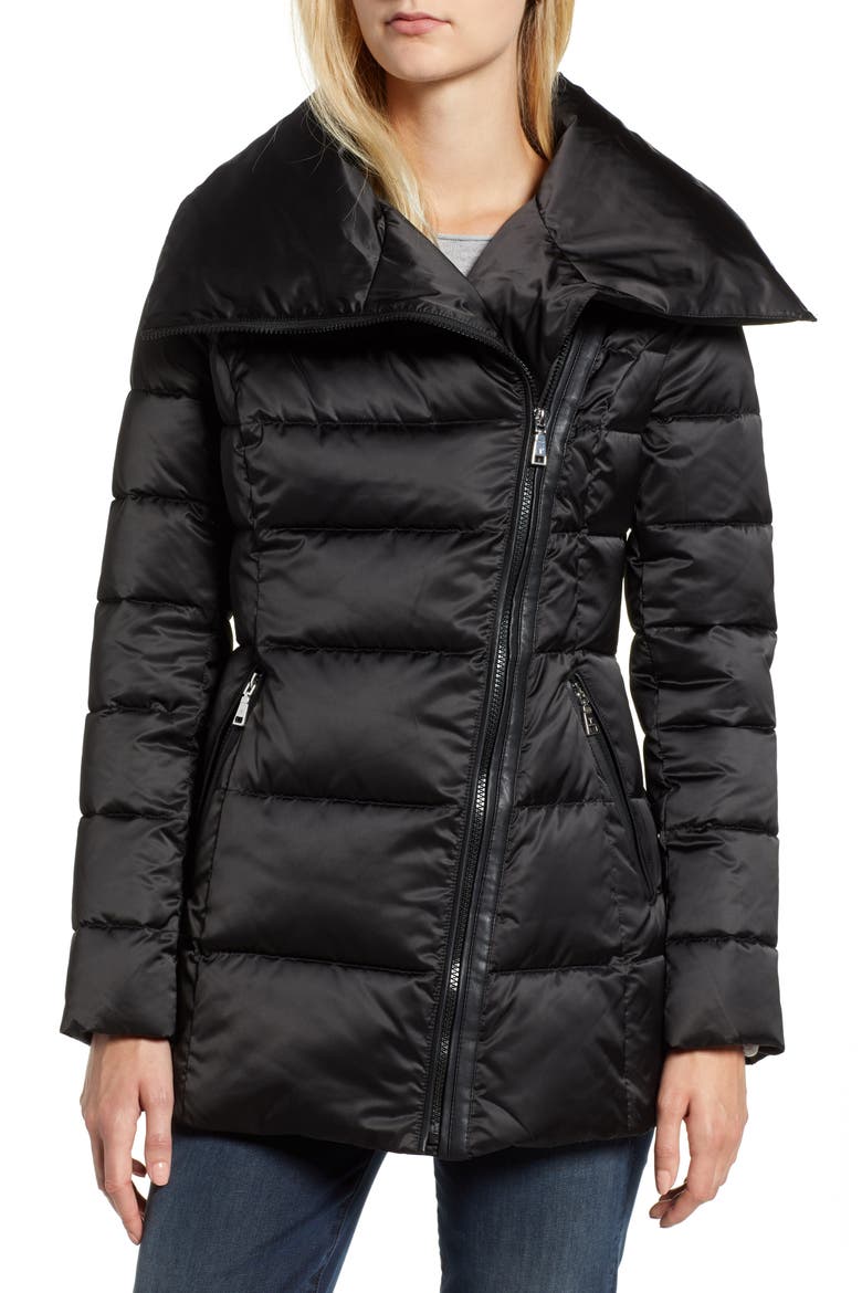Blair Moto Style Puffer Jacket, Main, color, BLACK