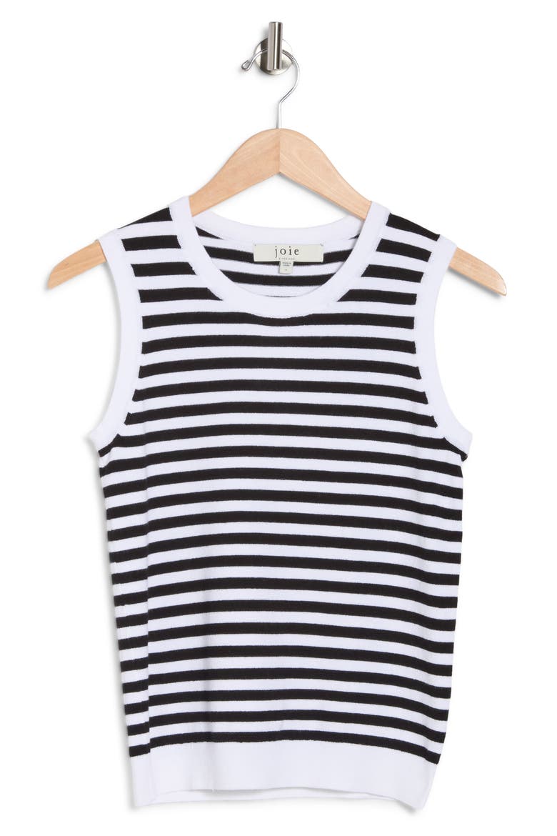 Striped Sweater Tank, Alternate, color, WHITE/ BLACK