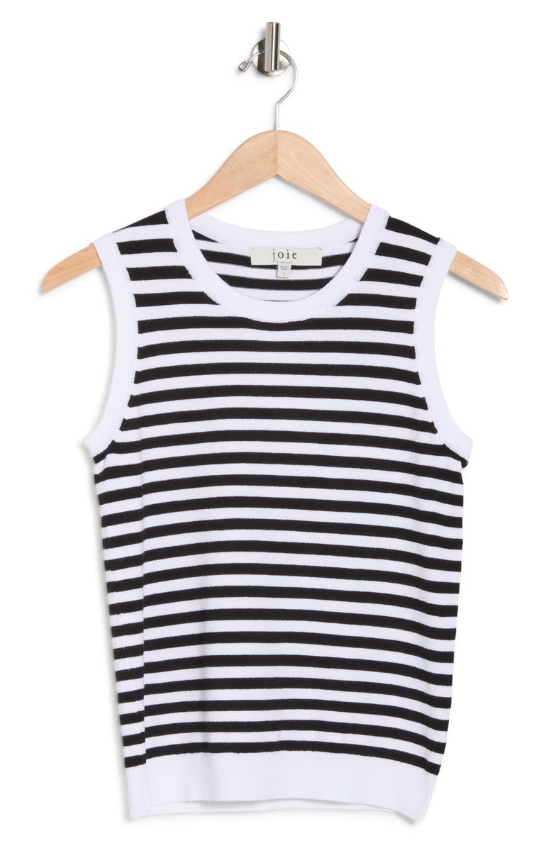 Joie Striped Sweater Tank, Alternate, color, White/ Black