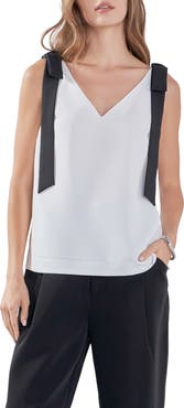 Endless Rose Contrast Bow V-Neck Tank Top