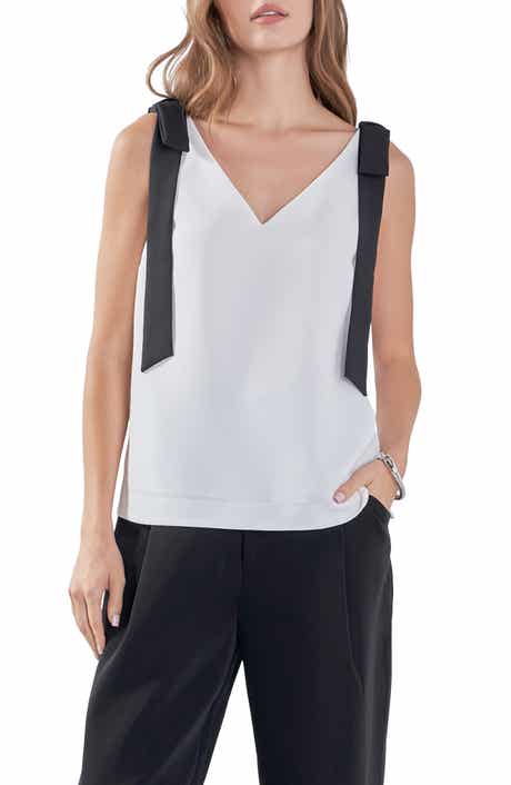 Endless Rose Contrast Bow V-Neck Tank Top