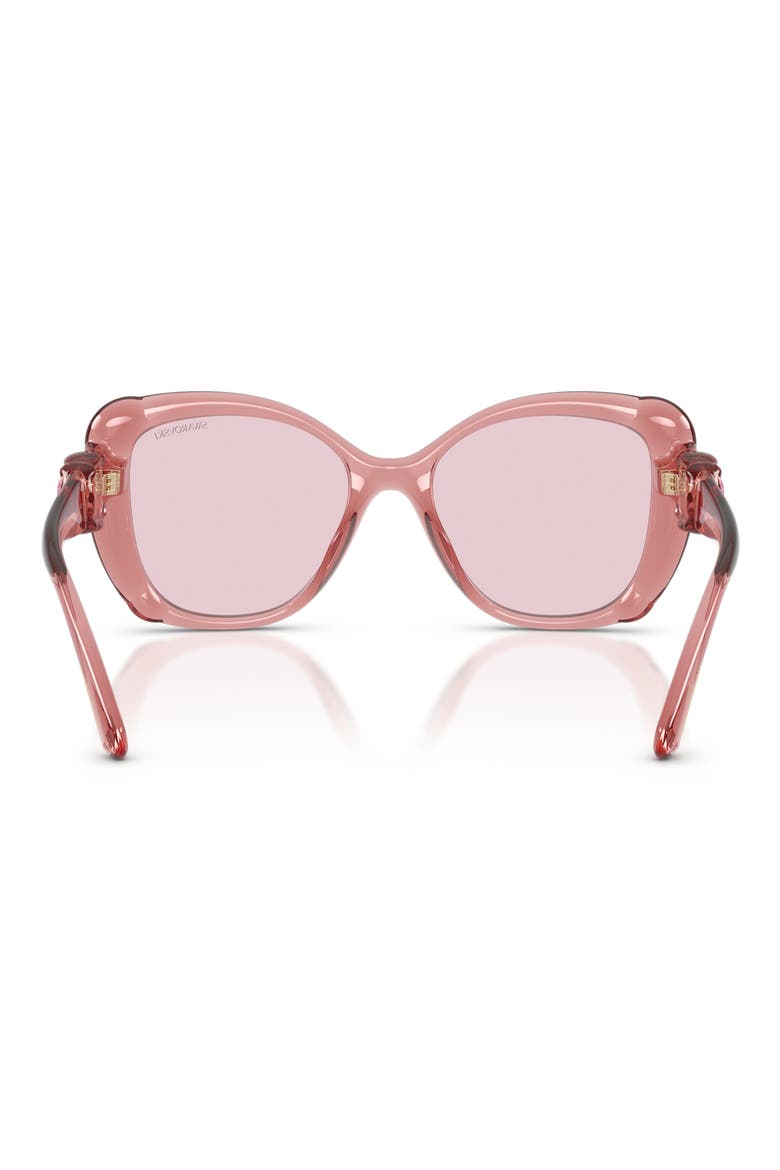53mm Butterfly Sunglasses, Alternate, color, TRANSPARENT PINK / PURPLE