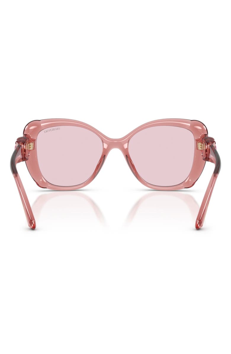 Swarovski 53mm Butterfly Sunglasses, Alternate, color, Transparent Pink / Purple