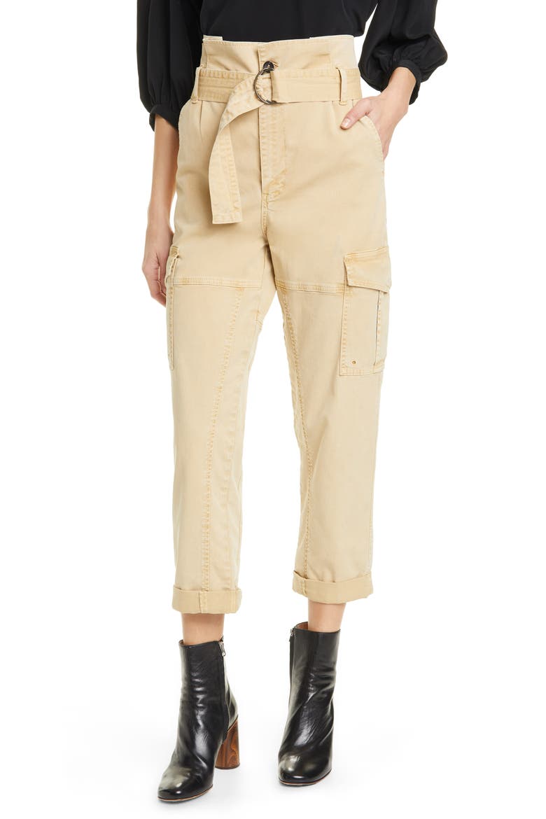 Safari Paperbag Waist Pants, Main, color, CARGO