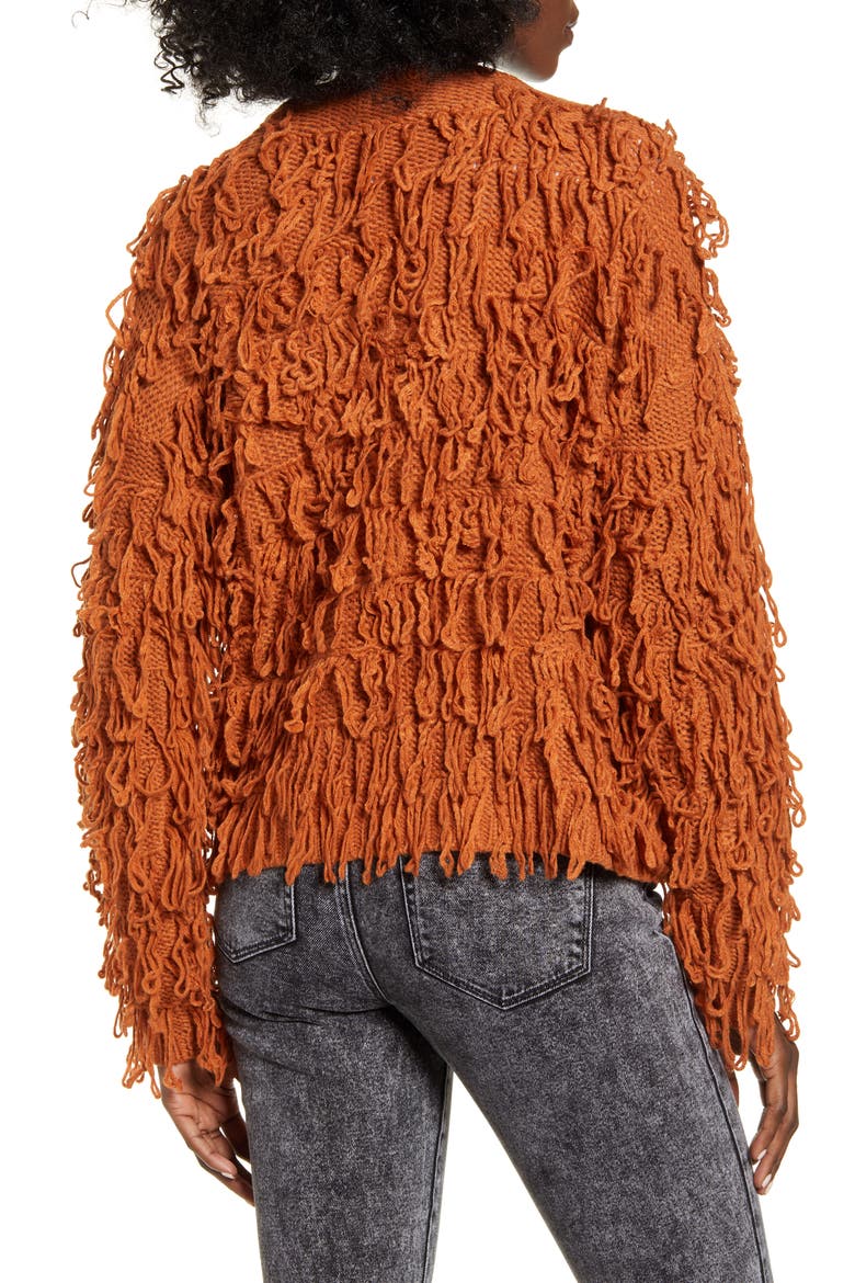 Shaggy Cardigan, Alternate, color, RUST