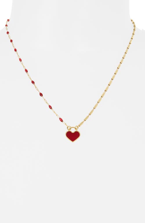 Meshmerise 18k Over Silver Necklace In Yellow/red