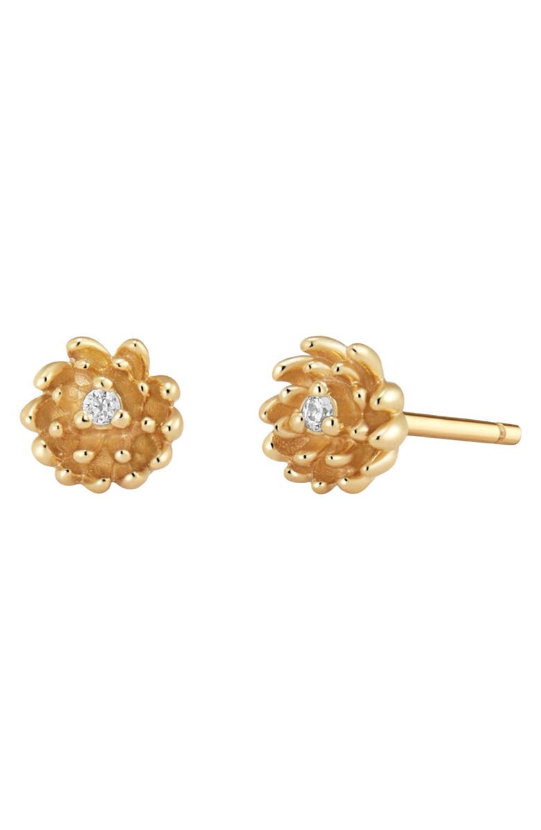 MADE BY MARY CZ Birth Flower Stud Earrings, Main, color, November - Gold Vermeil